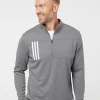 A482 - 3-Stripes Double Knit Quarter-Zip Pullover<Adidas Fashion