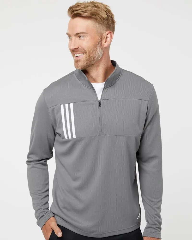 A482 - 3-Stripes Double Knit Quarter-Zip Pullover<Adidas Fashion
