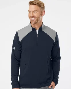 A532 - Textured Mixed Media Quarter-Zip Pullover<Adidas Sale