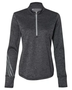 A285 - Women's Brushed Terry Heathered Quarter-Zip Pullover<Adidas New