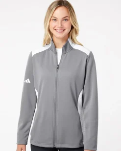 A529 - Women's Textured Mixed Media Full-Zip Jacket<Adidas Outlet