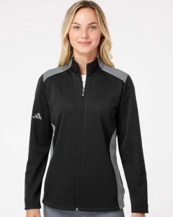 A529 - Women's Textured Mixed Media Full-Zip Jacket<Adidas Outlet