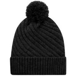 1E133L - Acrylic / Polyester Satin, Cuff Toque (Pom Pom 8cm, Women's)<AJM New