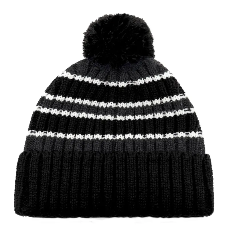 9I258M - Acrylic Cuff Toque (Pom Pom 8cm)<AJM Hot