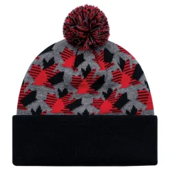 9R262M - Acrylic, Cuff Toque (Maple Leaf, Pom Pom 8cm)<AJM Sale