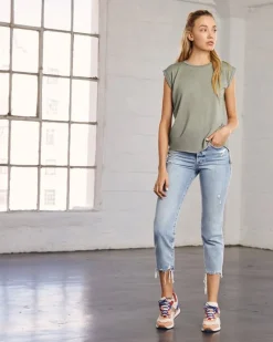 8804 - Ladies Flowy Muscle T-Shirt with Rolled Cuff<Bella+Canvas New