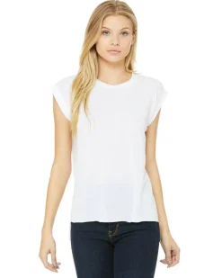 8804 - Ladies Flowy Muscle T-Shirt with Rolled Cuff<Bella+Canvas New