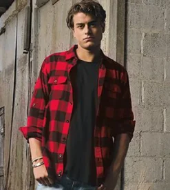 8210 - MEN'S WOVEN PLAID FLANNEL<Burnside Outlet