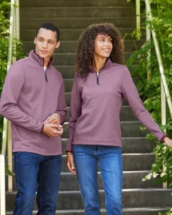 CE73 - Men's Venture Heathered Stripe Quarter-Zip<Core365 Sale