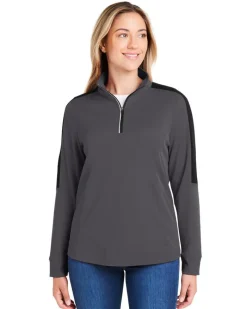 CE404W - Ladies Market Snag Protect Mesh Colorblock Quarter-Zip<Core365 Clearance