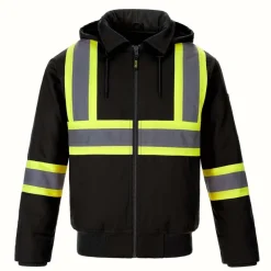 L01290 - International Hivis Bomber Jacket With Sherpa Lining<CX2 Hivis Best
