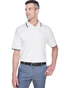 D140 - Men's Tipped Perfect Pima Interlock Polo<Devon & Jones Discount