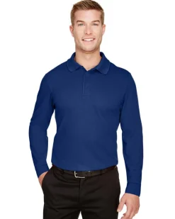 DG20L - Men's CrownLux Performance Plaited Long-Sleeve Polo<Devon & Jones Best