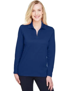 DG20LW - Ladies CrownLux Performance Plaited Long-Sleeve Polo<Devon & Jones Best