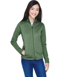 DG796W - Ladies Newbury Colorblock Mélange Fleece Full-Zip<Devon & Jones Clearance