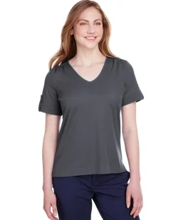 DG20WB - Ladies CrownLux Performance Plaited Rolled-Sleeve Top<Devon & Jones Sale