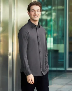 DG20Z - Men's CrownLux Performance Plaited Button-Down Shirt<Devon & Jones Best