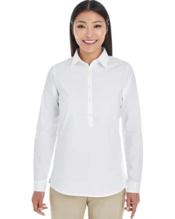 DP610W - Ladies Perfect Fit Half-Placket Tunic Top<Devon & Jones Best