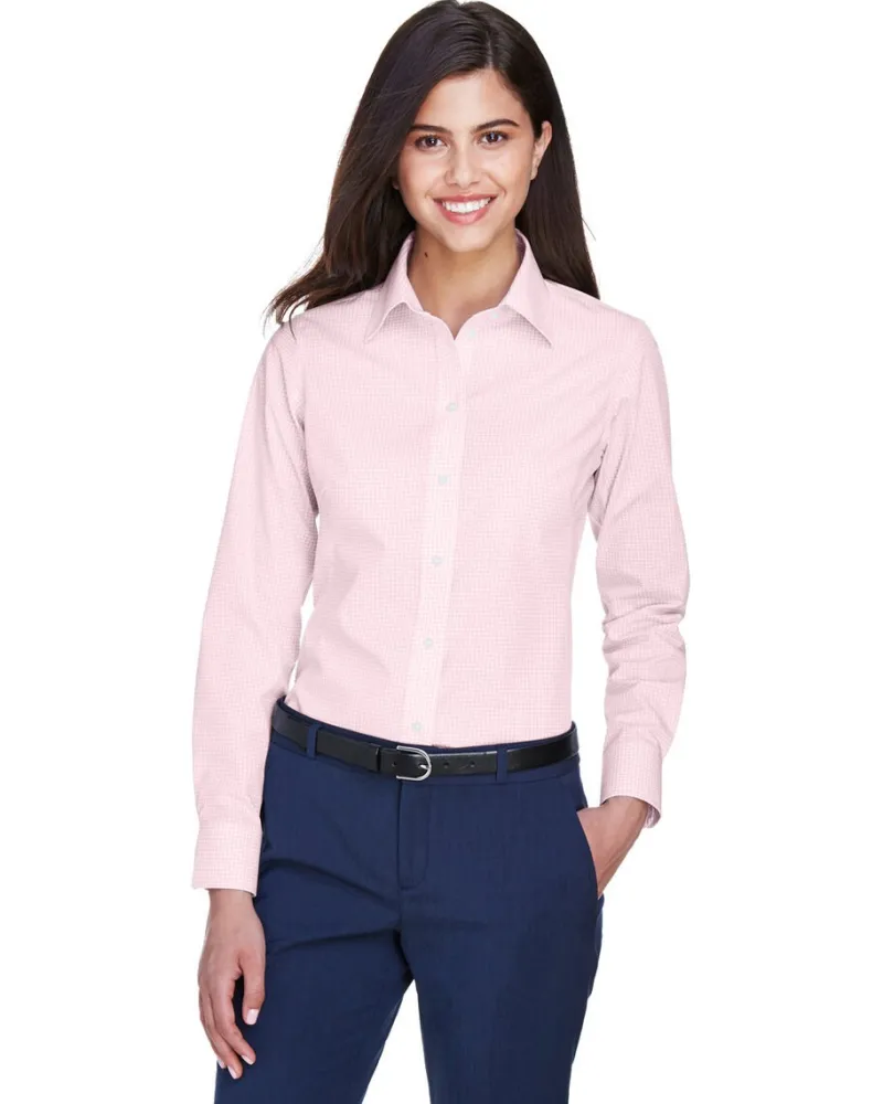 D640W - Ladies Crown Collection Gingham Check<Devon & Jones Best