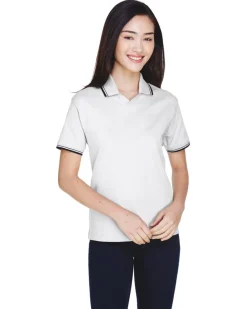 D140W - Ladies Tipped Perfect Pima Interlock Polo<Devon & Jones Best