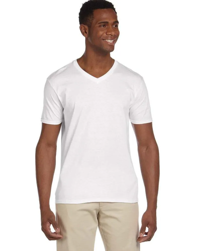 64V00 - Softstyle V-Neck Cotton T-Shirt for Men<Gildan Fashion