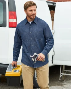 M540 - Men's Denim Shirt-Jacket<Harriton Sale
