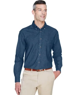 M550T - Men's Tall Long-Sleeve Denim Shirt<Harriton Discount