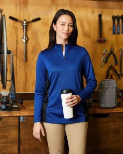 M786W - Ladies Flash Snag Protection Plus IL Colorblock Quarter-Zip<Harriton Outlet