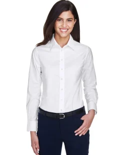 M600W - Ladies Long-Sleeve Oxford with Stain-Release<Harriton Clearance