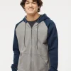 KF4048 - Fleece Raglan Hooded Full-Zip Sweatshirt<King Fashion Fashion