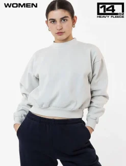 hf06gd - HF Cropped Mock Neck Pullover<Los Angeles Apparel Discount