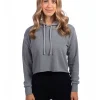 9384 - Ladies Cropped Pullover Hooded Sweatshirt<Next Level Outlet