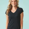 6480 - Women's Sueded Short Sleeve V<Next Level Hot