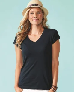 6480 - Women's Sueded Short Sleeve V<Next Level Hot