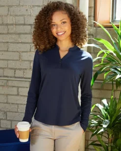 NE400W - Ladies Jaq Snap-Up Stretch Performance Pullover<North End New