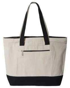 Q1300 - Canvas Zipper Tote Bag<Q-Tees Best