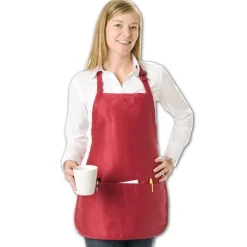 Q4250 - Medium Length Apron with 3 Compartment Pouch<Q-Tees Online