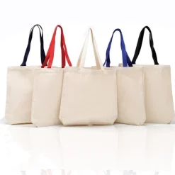 Q4400 - Promotional Tote with Bottom Gusset and Colored Handles<Q-Tees Best