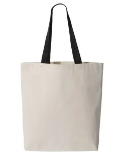 Q4400 - Promotional Tote with Bottom Gusset and Colored Handles<Q-Tees Best