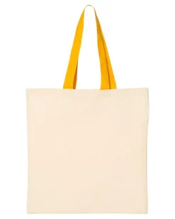 QTB6000 - Economical Tote Bag with Colored Handles<Q-Tees Clearance