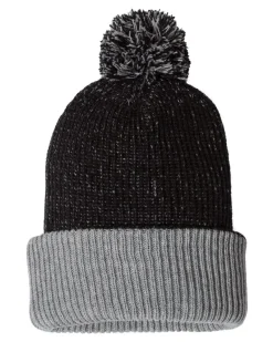 SP70 - 12" Speckled Pom-Pom Cuffed Beanie<Sportsman Sale