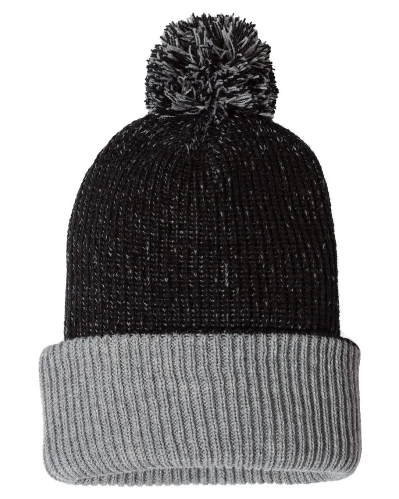SP70 - 12" Speckled Pom-Pom Cuffed Beanie<Sportsman Sale
