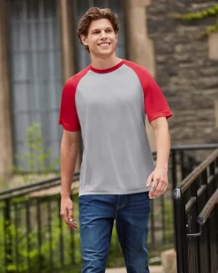 TT62 - Unisex Zone Colorblock Raglan T-Shirt<Team 365 Hot