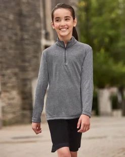 TT31HY - Youth Zone Sonic Heather Performance Quarter-Zip<Team 365 Hot