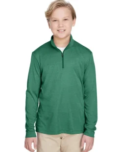 TT31HY - Youth Zone Sonic Heather Performance Quarter-Zip<Team 365 Hot